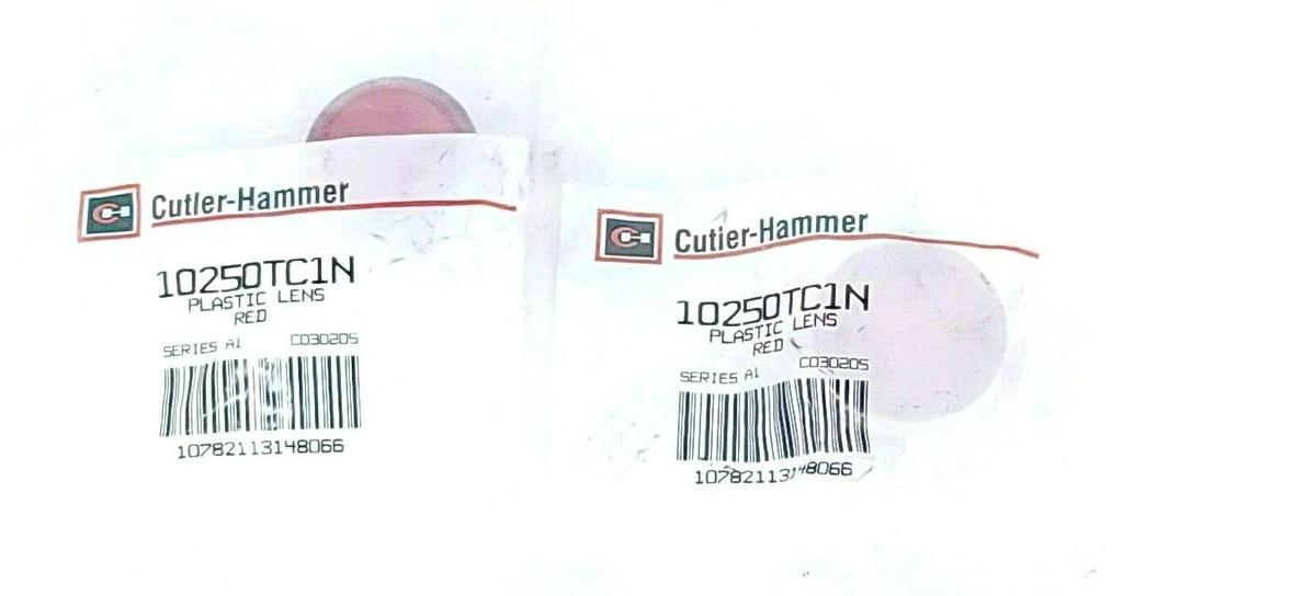 Used LOT OF 2 NEW CUTLER-HAMMER 10250TC1N PLASTIC LENSES RED SER. A1
