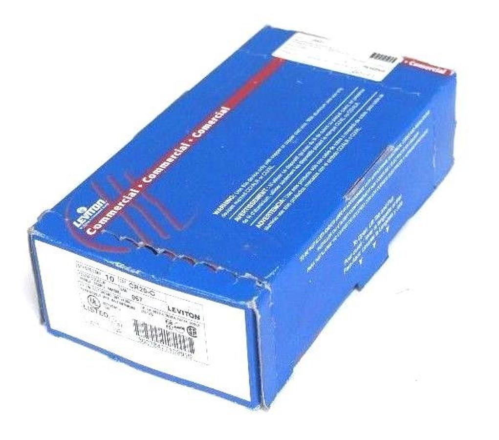 BOX OF 10 NEW LEVITON CR20-C DUPLEX RECEPTACLES STRAIGHT BLADE CR20C