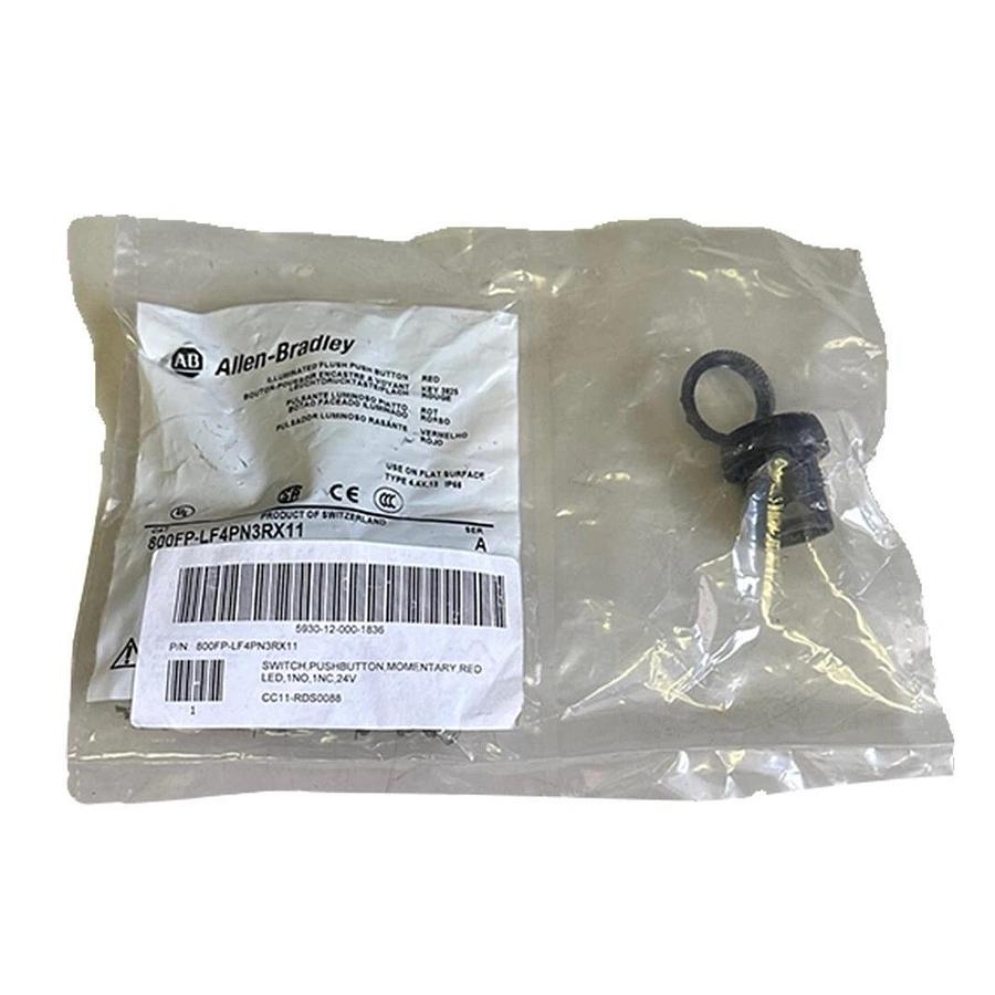 Used NEW ALLEN BRADLEY 800FP-LF4PN3RX11 /A RED ILLUMINATED FLUSH PUSH BUTTON