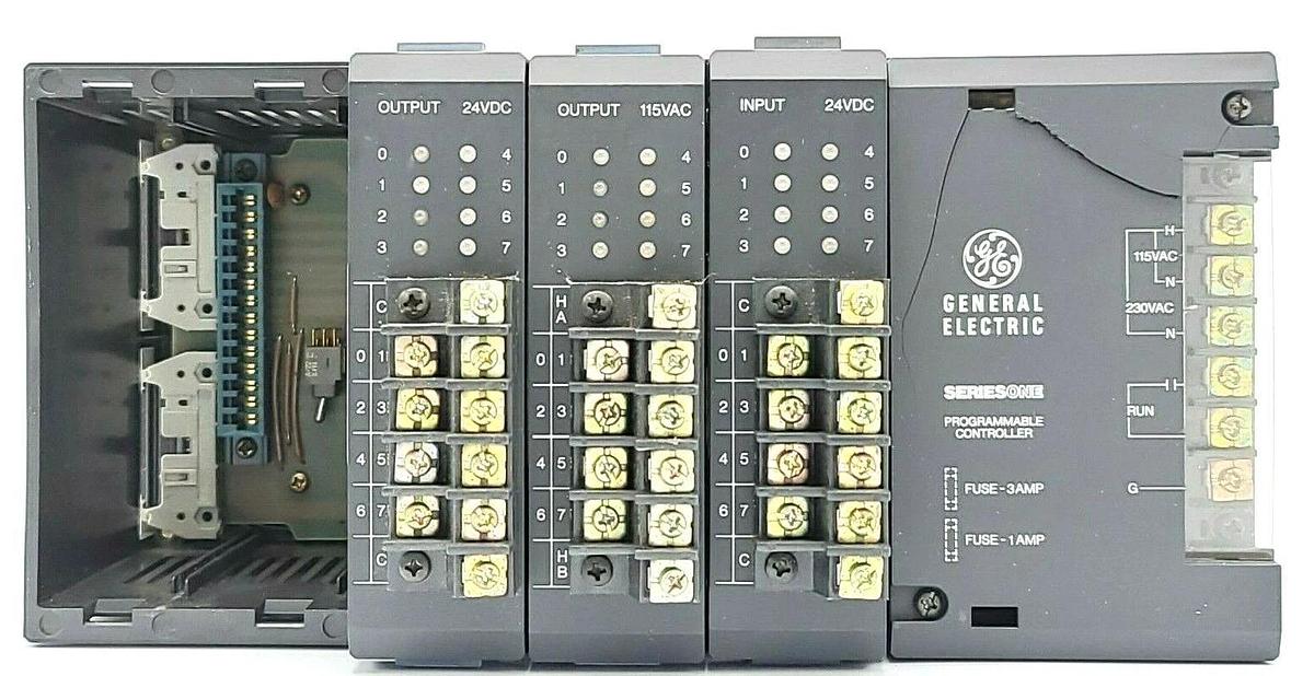 Used GE FANUC IC610CHS100A RACK W/ POWER SUPPLY, IC610MDL175A, IC610MDL101A