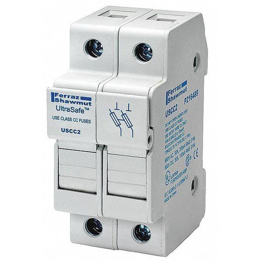 Used NEW MERSEN/FERRAZ SHAWMUT USCC2 FUSE HOLDER 600V 30A 2P CC ULTSFE