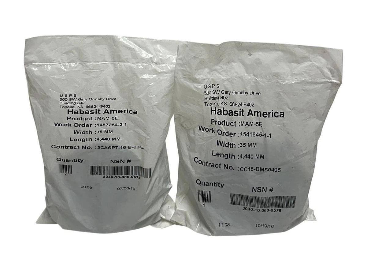 Used 2 HABASIT AMERICA MAM-5E / MAM5E CONVEYOR BELTS W: 35mm L: 4,440mm NSFS