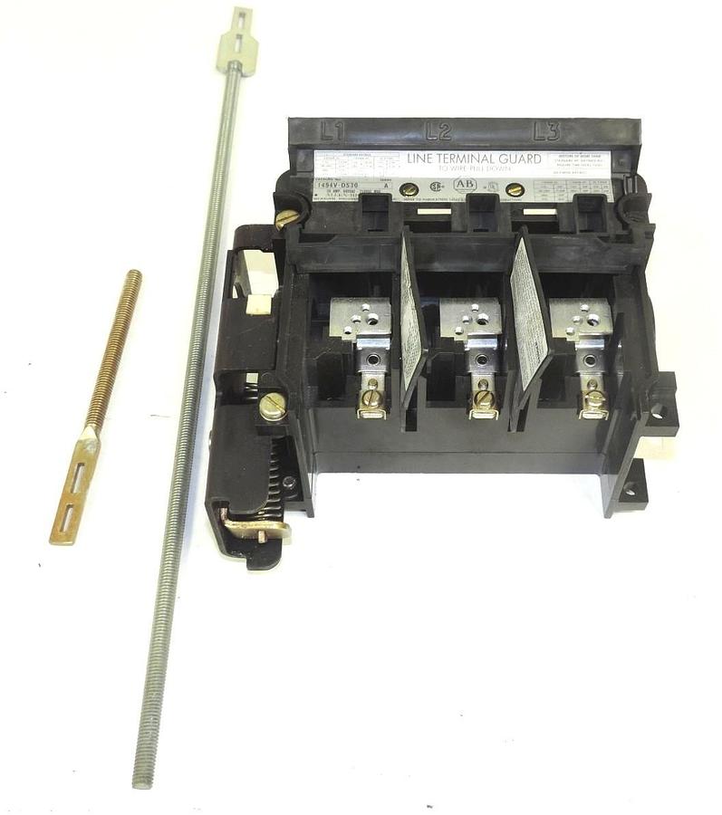 Used ALLEN BRADLEY 1494V-DS30 DISCONNECT SWITCH LEFT HAND 30AMP 600VAC SER. A