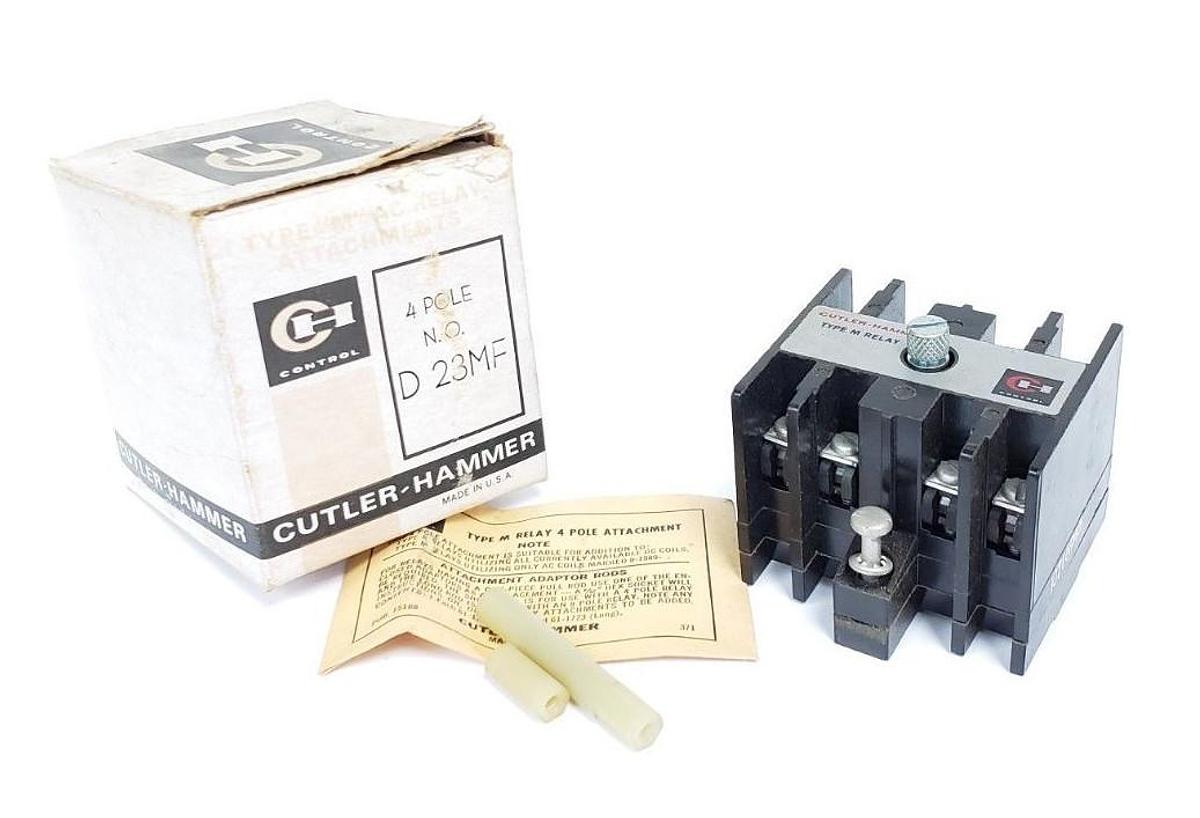 Used NIB CUTLER-HAMMER D23MF TYPE M RELAY, SERIES A1, 300VAC