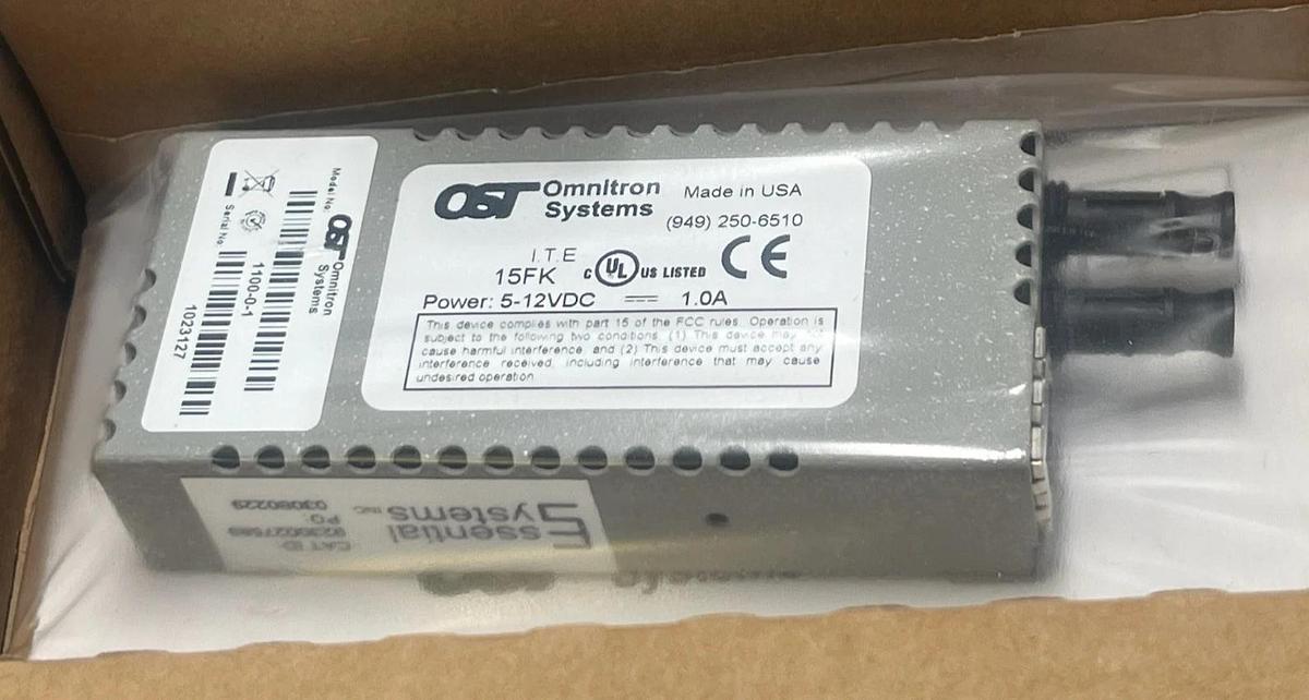 Omnitron 1100-0-1 miConverter 10/100 Ethernet Fiber Media Converter | ST MM 5km