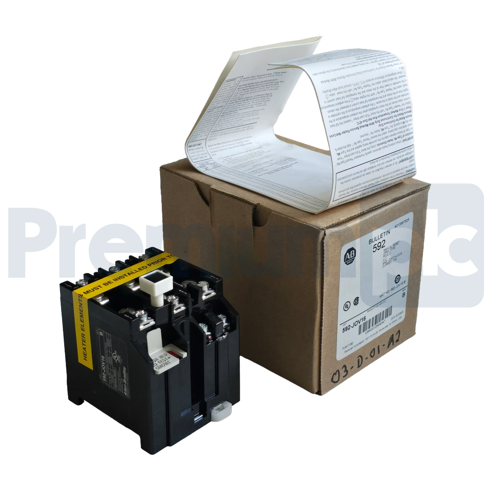 Used Allen-Bradley 592-JOV16 /B Overload Relay 3-Pole 24A 1 N.C. Manual Reset NSMP