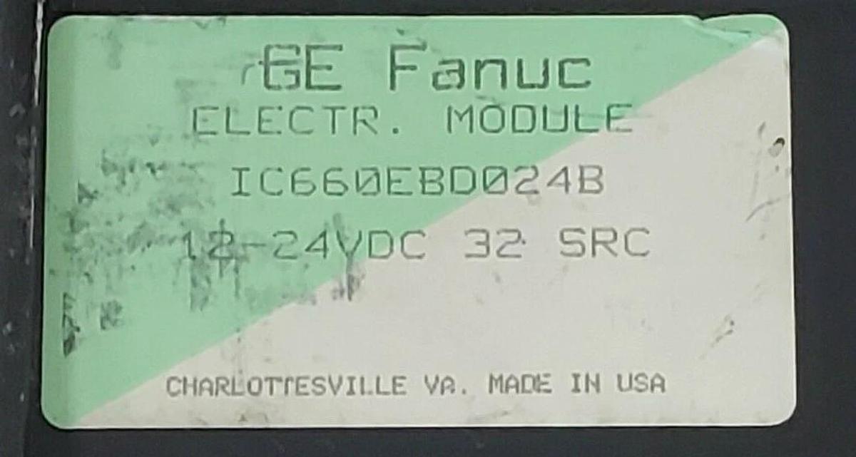 Used GE FANUC IC660EBD024 ELECTR. MODULE 2/24 VDC SOURCE I/O 32 CIRCUIT