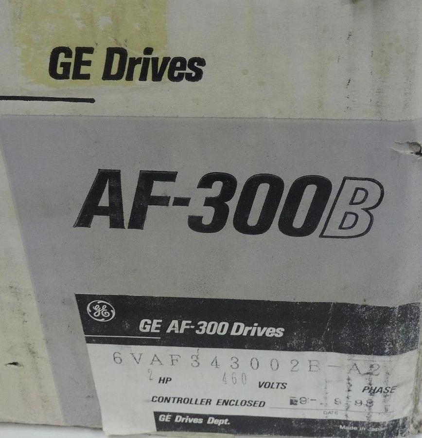 Used NIB GE 6VAF343002B-A2 DRIVE 6VAF343002BA2, AF-300B, 460V, 3.9A INPUT, HP: 2