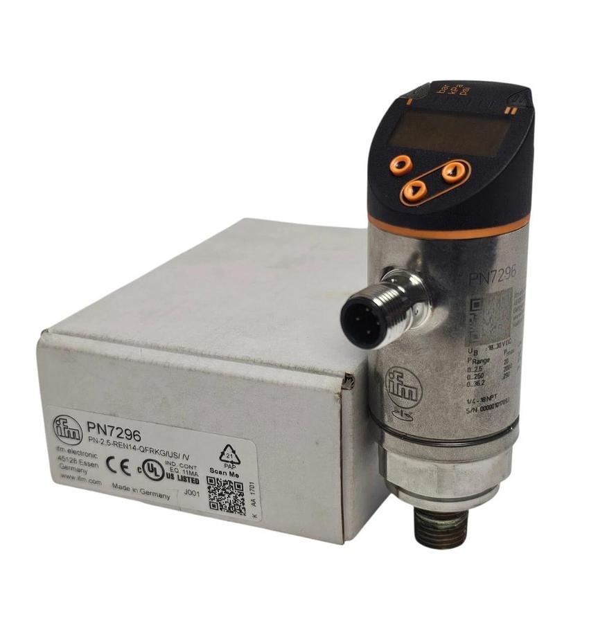Used IFM PN-2,5-REN14-QFRKG/US/ /V PRESSURE SENSOR PN7296 18 to 30 VDC USED