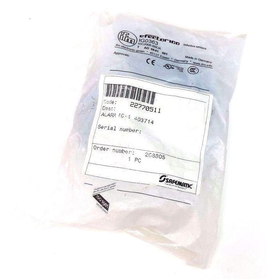 Used NIB IFM EFECTOR IG0363 PROXIMITY SENSOR IGC2008-BBOA IGC2008BBOA