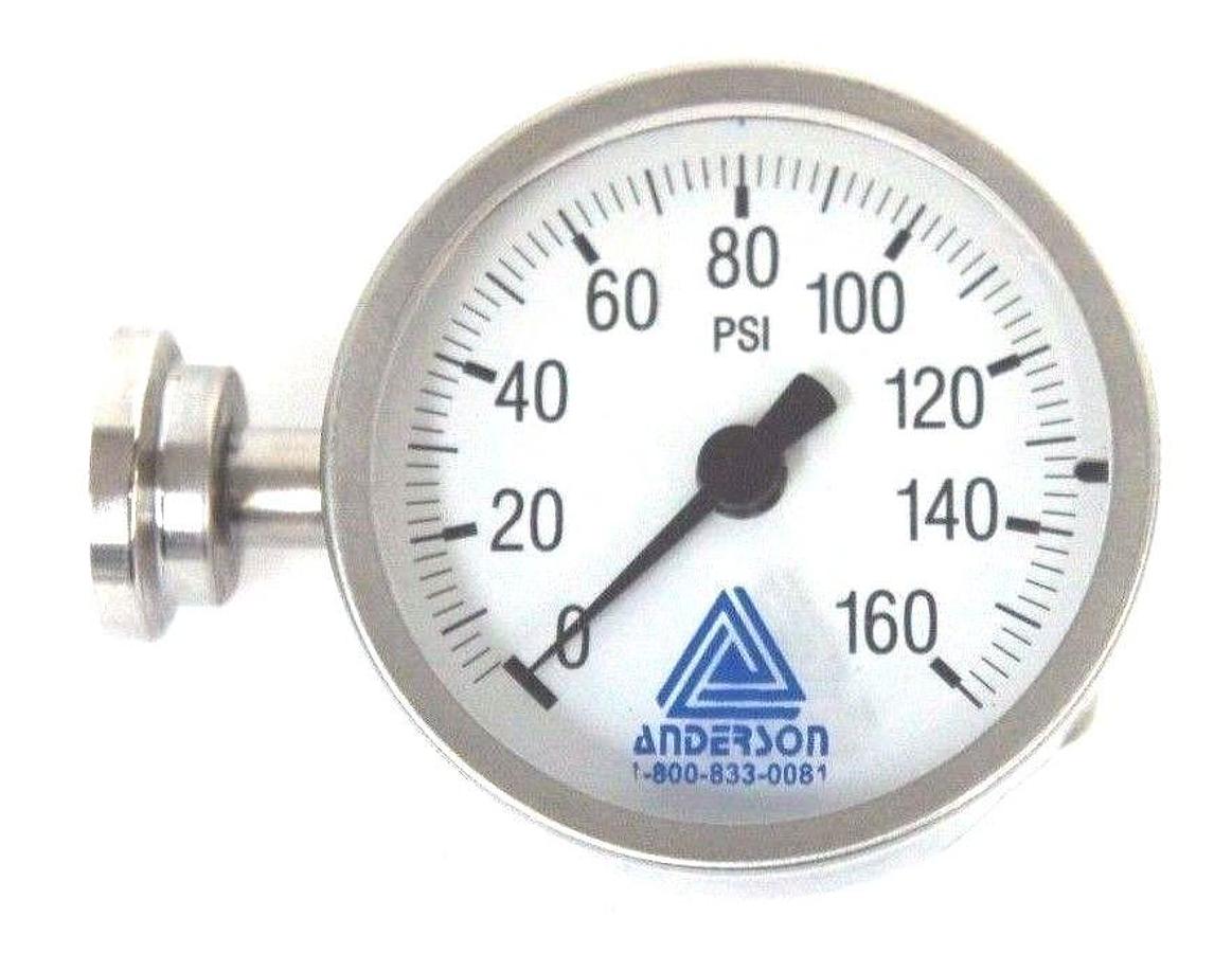Used NEW ANDERSON EX07401500211 GAUGE 0-160PSI