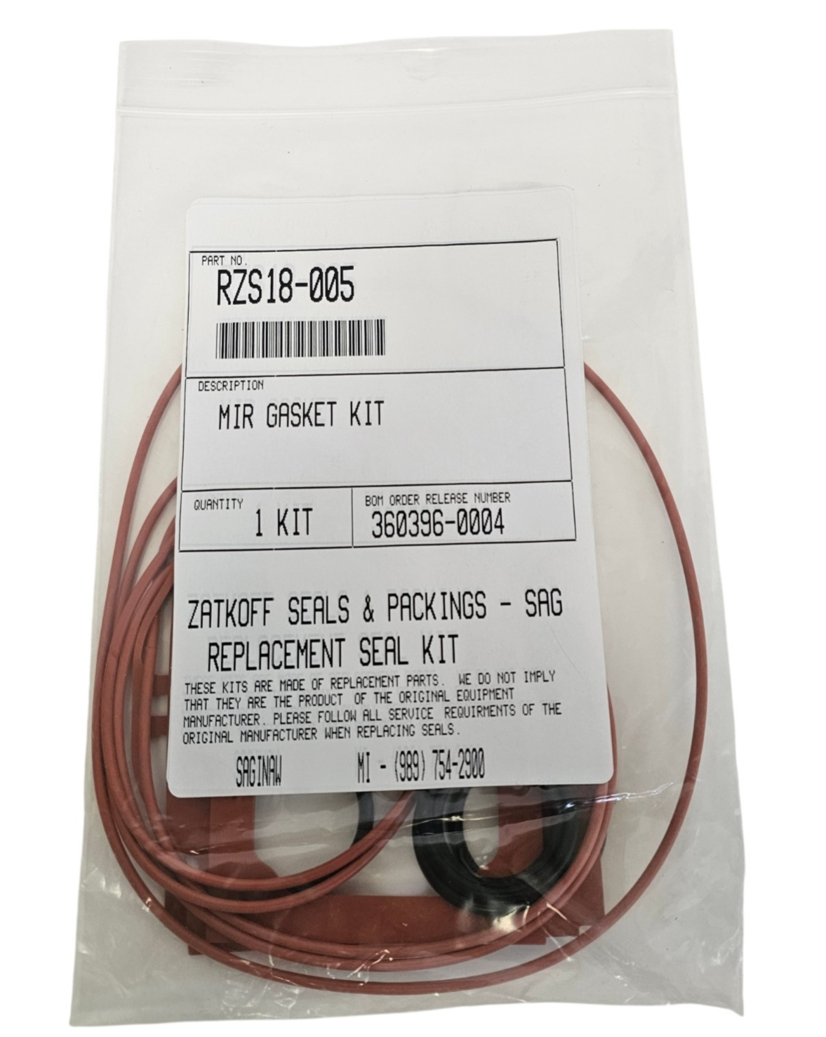 NEW ZATKOFF SEALS & PACKINGS RZS18-005 MIR GASKET KIT RZS18005