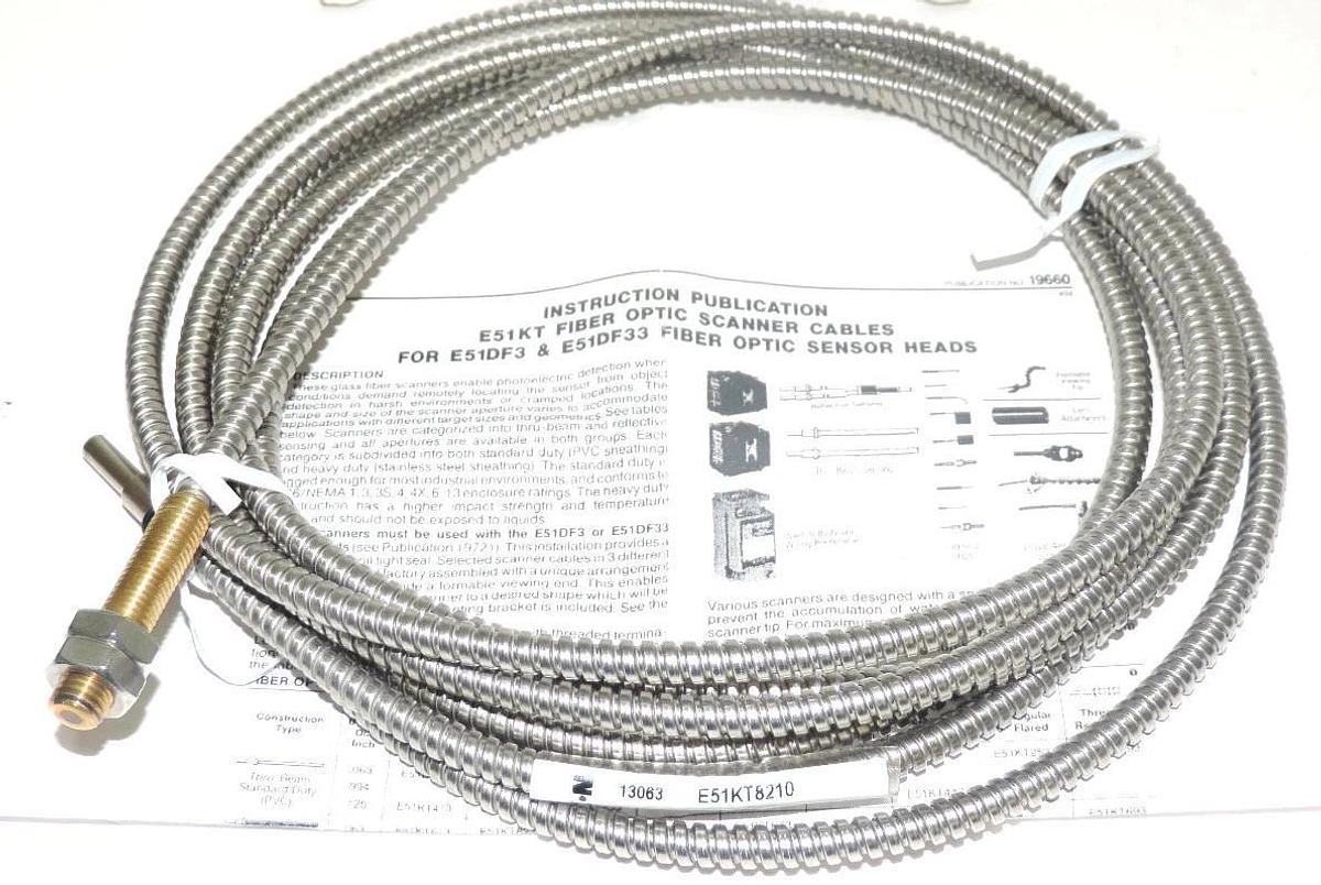 Used NIB EATON E51KT8210 FIBER OPTIC SCANNER 10FT. LONG