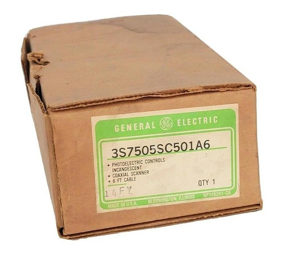 Used NIB GENERAL ELECTRIC 3S7505SC501A6 PHOTOELECTRIC COAXIAL SCANNER 6' CABLE