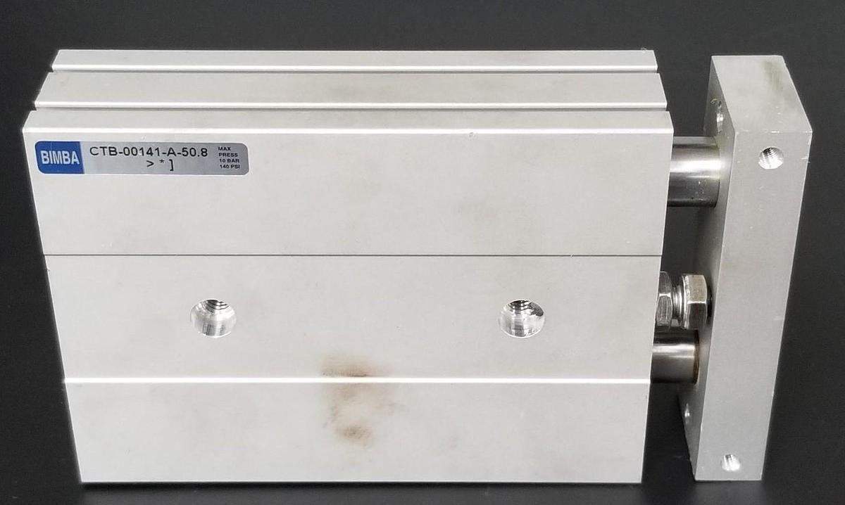 Used BIMBA CTB-00141-A-50.8 PNEUMATIC CYLINDER DUAL ROD CTB00141A508, 10BAR