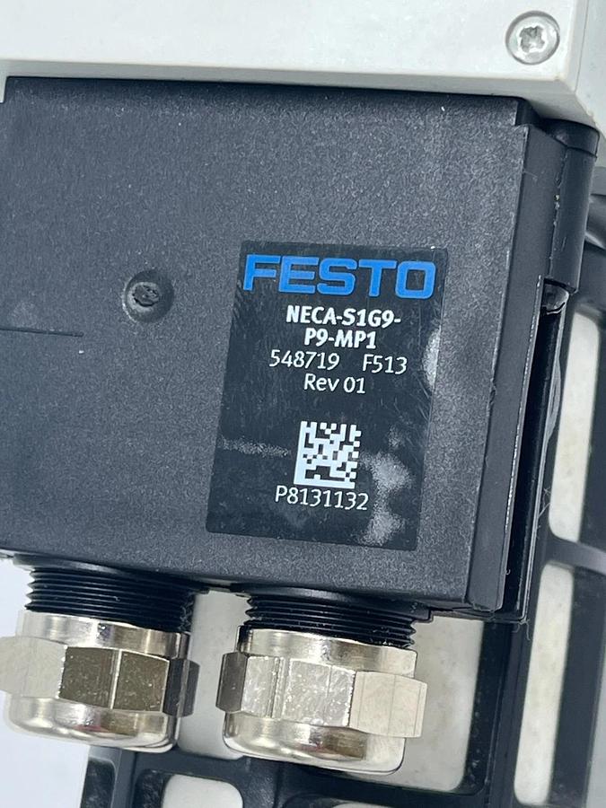 Used Festo MS6 Pneumatic Assembly: MS6-SV-1/2 Safety Valve + MS6-LFM Filter + MS6-FRM