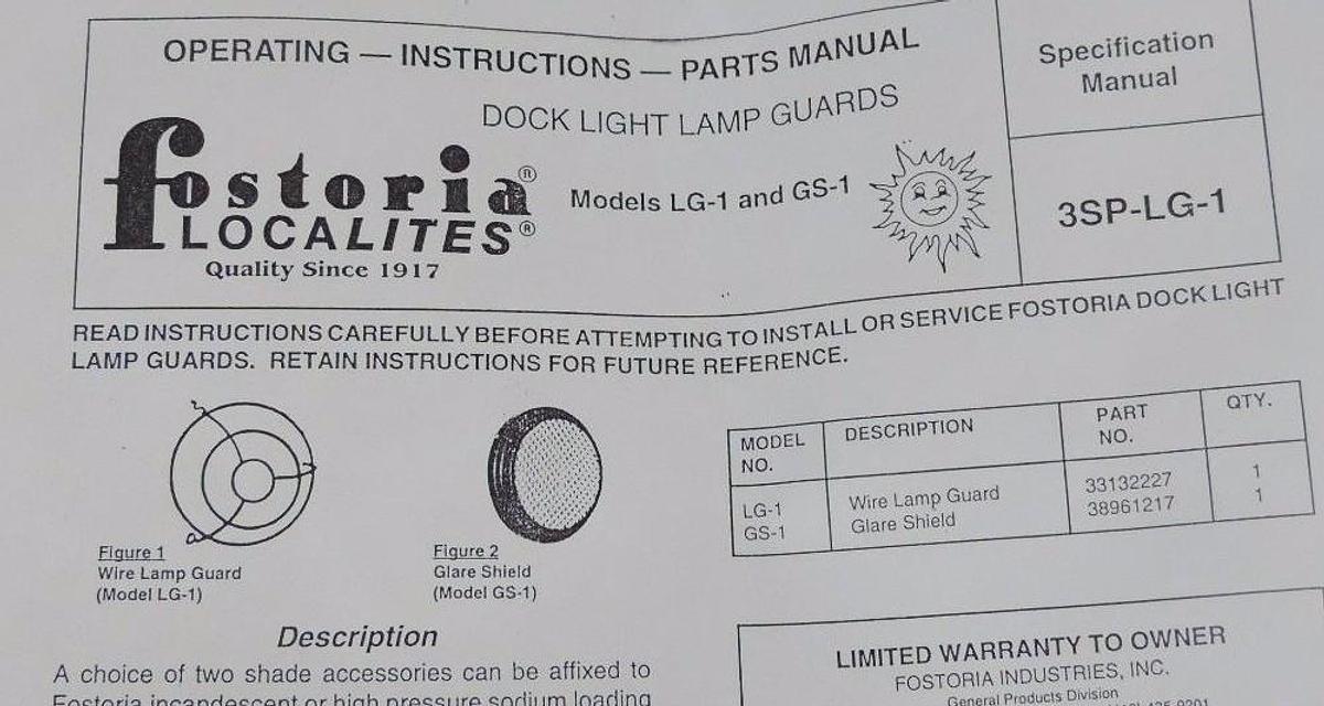 Used NIB FOSTORIA LOCALITES GS-1 GLARE SHIELD P/N 38961217