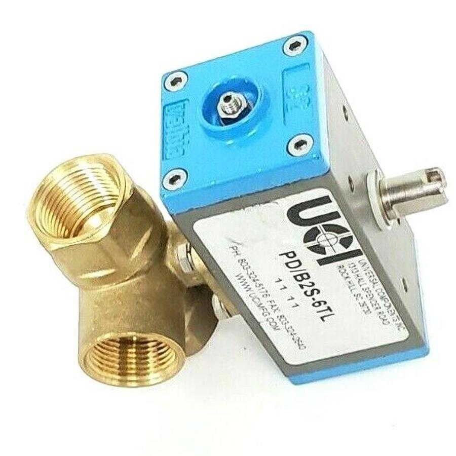 Used UNIVERSAL COMPONENTS INC. PD/B2S-6TL BRASS ACTUATED VALVE 3/4''