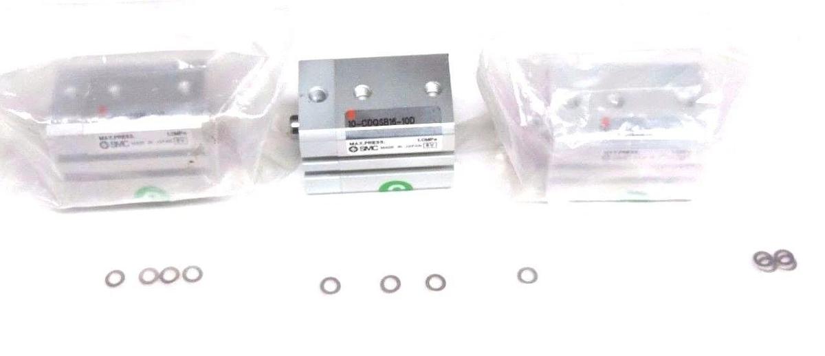 LOT OF 3 NIB SMC 10-CDQSB16-10D PNEUMATIC ROTARY CLAMP CYLINDERS 10CDQSB1610D