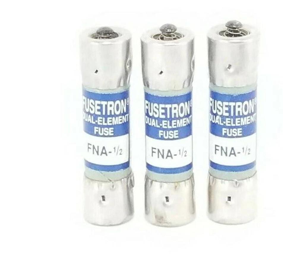 LOT OF 3 NEW COOPER BUSSMANN FNA-1/2 FUSETRON DUEL ELEMENT FUSSES