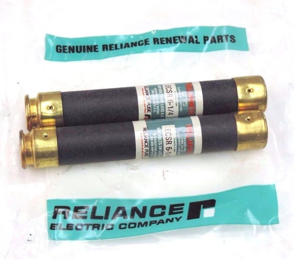 Used LOT OF 2 NEW RELIANCE ELECTRIC ECSR-6-1/4, 600V FUSES ECSR614