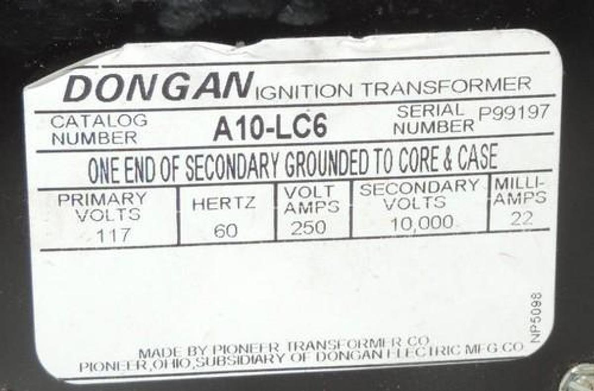 Used NIB DONGAN A10-LC6X INDUSTRIAL IGNITION TRANSFORMER A10LC6X