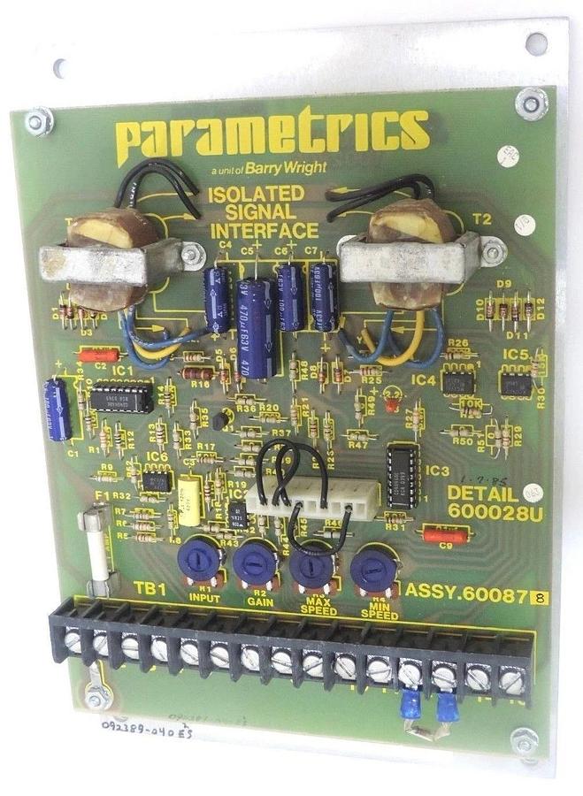 Used PARAMETRIS BARRY WRIGHT ASSY. 600878 ISOLATED SIGNAL INTERFACE BOARD 680121