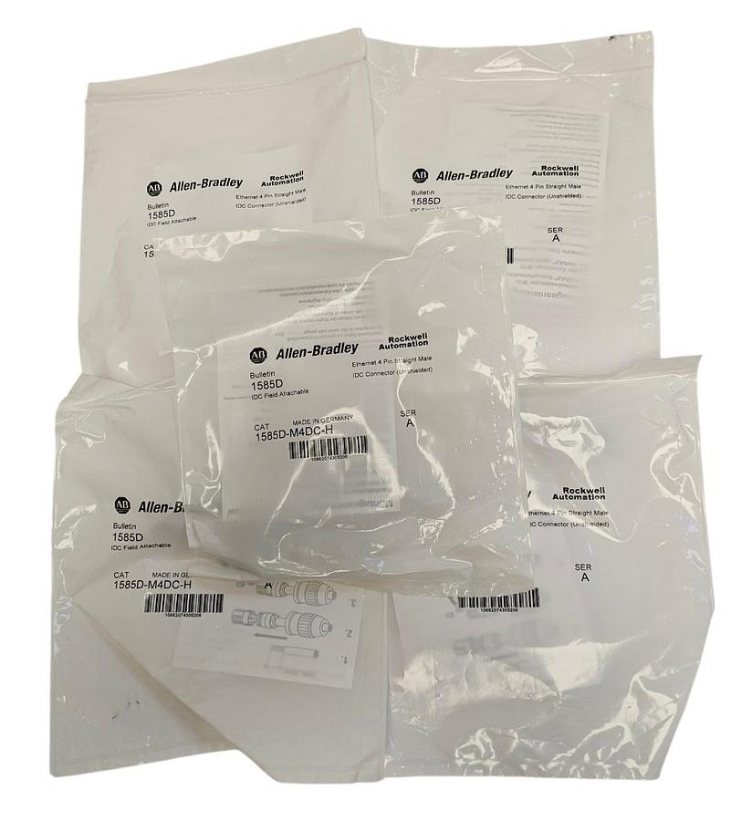 Used LOT OF 5 NEW ALLEN BRADLEY 1585D-M4DC-H IDC FIELD ATTACHABLE CONNECTORS SER. A