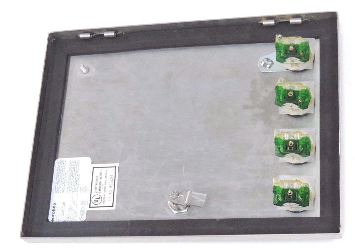 Used EUROBEX 5400 ESS PANEL BOX ENCLOSURE WITH SQUARE D 9001-K82 BUTTONS / BACK PLATE