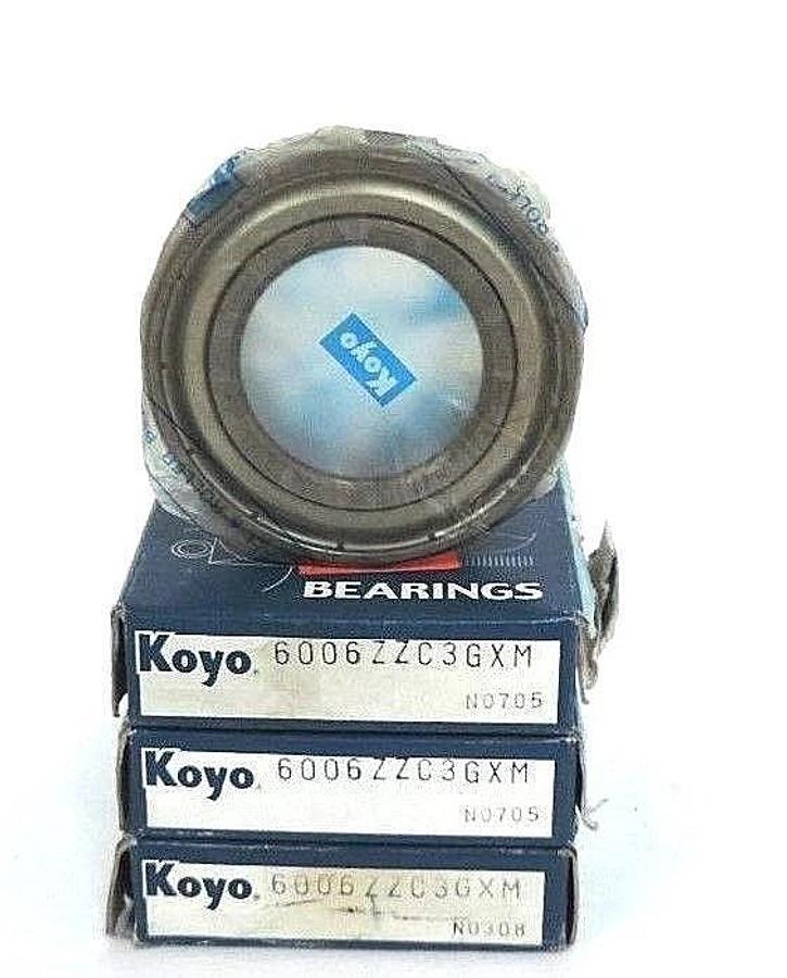 Used LOT OF 3 NIB KOYO 6006-ZZC3GXM BALL BEARING 30X55X13MM SHIELDED DEEP GROOVE
