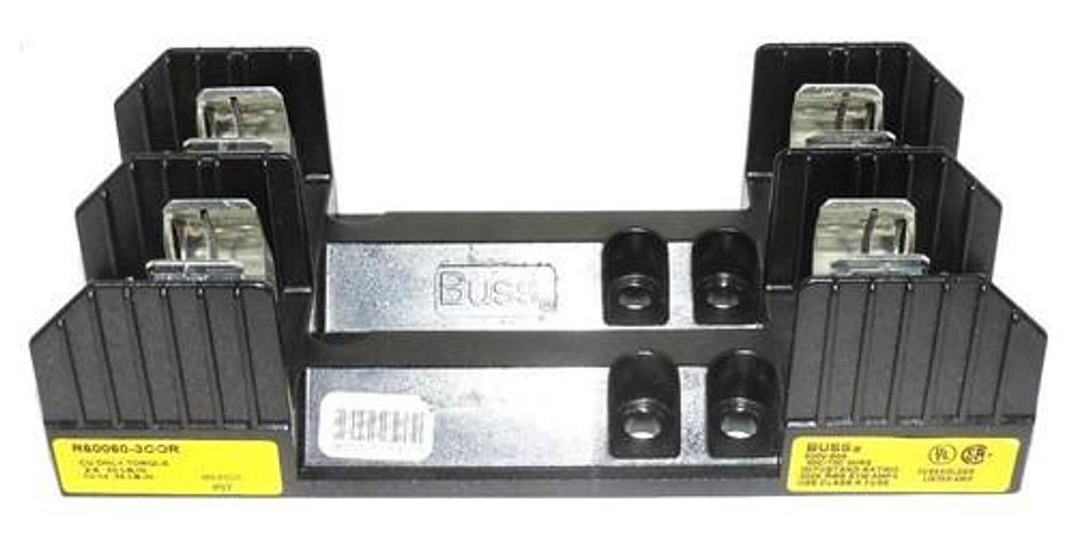 Used NEW BUSS R60060-3COR FUSE BLOCK R600603COR