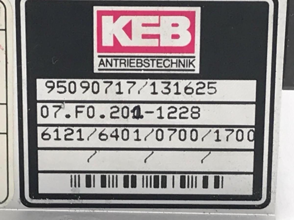 Used KEB 07.F0.201-1228 COMBIVERT DRIVE 1PH, 200-240V, 50/60HZ 1,8KVA 4,5A