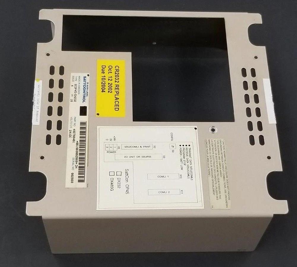 Used SATTCONTROL TYPE: SCOP45/DX232 P/N: 492709401 INTERFACE (COVER ONLY)