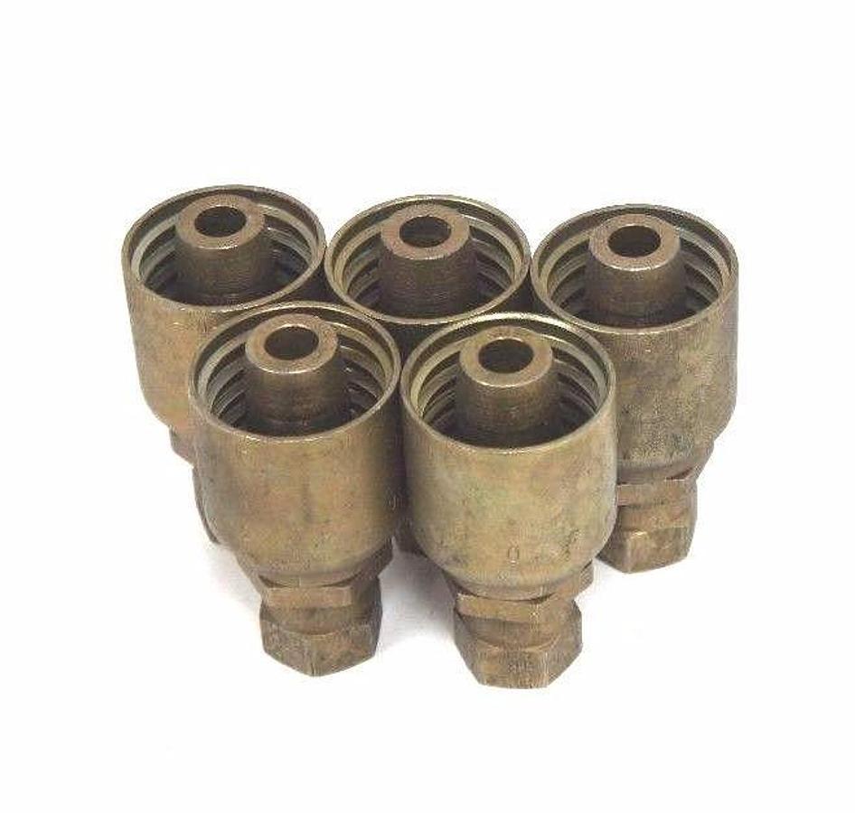 Used LOT OF 5 NEW PARKER 10643-8-12 FEMALE JIC 37 DEG SWIVEL ADAPTERS 1/2" NPT