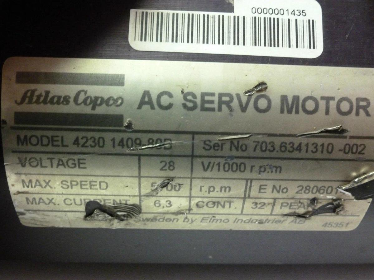 Used ATLAS COPCO 4230-0554-82 NUT RUNNER W/ 4230-1490-80B MOTOR AND ANGLE ENCODERS