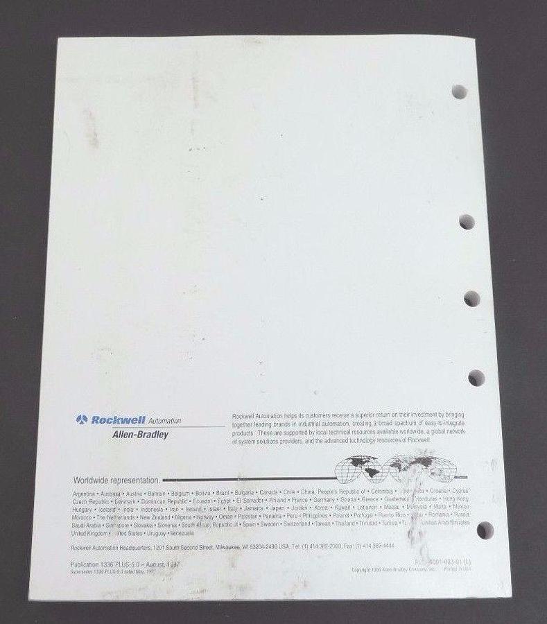 Used LOT OF 3 ALLEN BRADLEY 1336 PLUS ADJ. FREQ. AC DRIVE USER MANUALS 74001-003-01