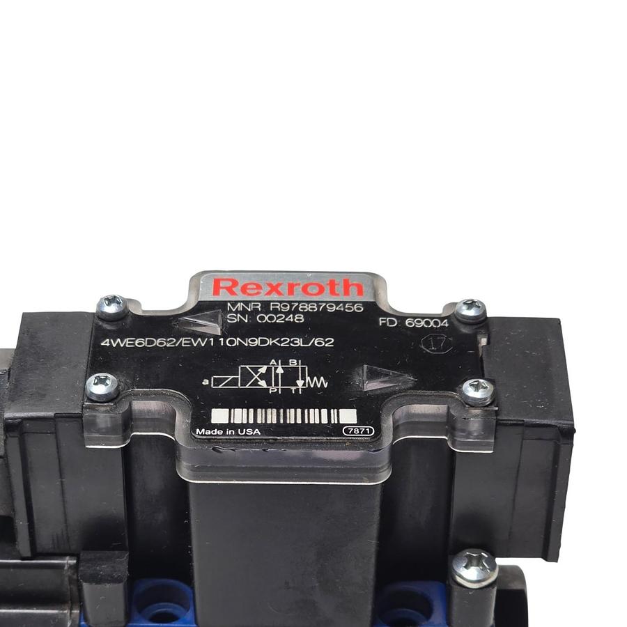 Used Rexroth R978879456 | 4WE6D6X/EW110N9DK23L/62 Directional Spool Valve 110V NSNP