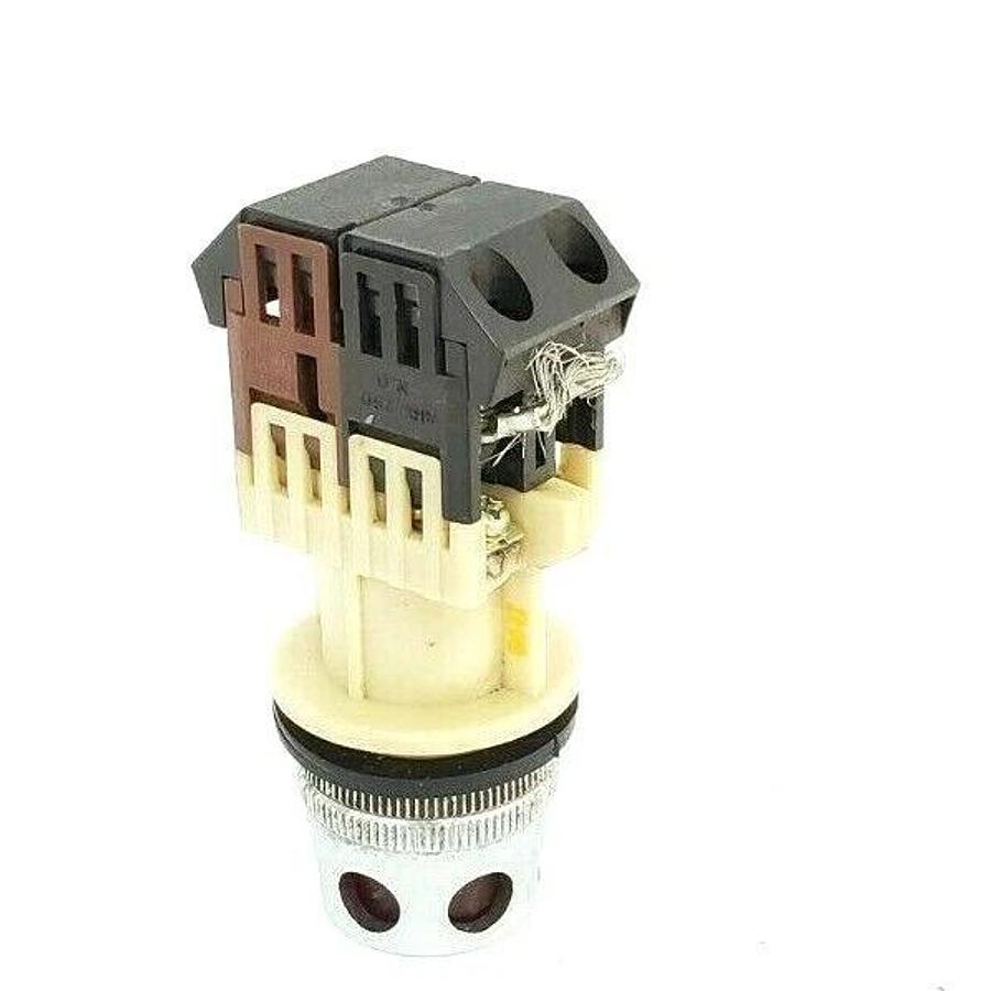 Used FUJI ELECTRIC AH30-L2 RED ILLUMINATED PUSH BUTTON W/ AHX 290 & AHX 291 CONTACTS
