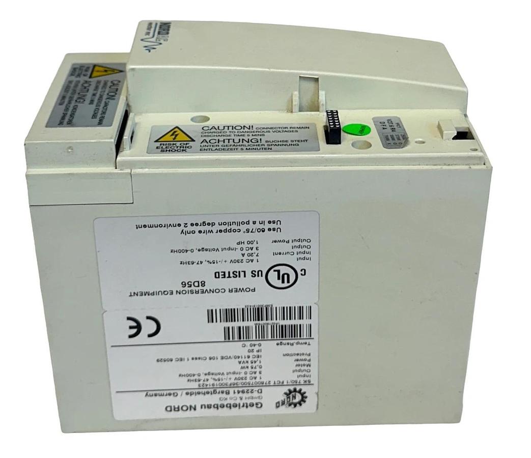 Used NORD SK 750/1 FCT 278007500/36F300191423 AC DRIVE 230VAC 47-63Hz 0.75kW USNP