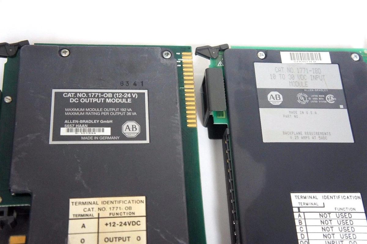 Used LOT OF 5 ALLEN BRADLEY MODULES 1771-OBD/B, 1771-OB, 1771-IBD