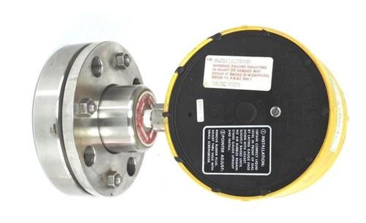 Used HELICOID M4J1F1A2Y0000 GAUGE 0-150 PSI W/ HYETT TYYPE 25FW DIAPHRAGM FLANGE