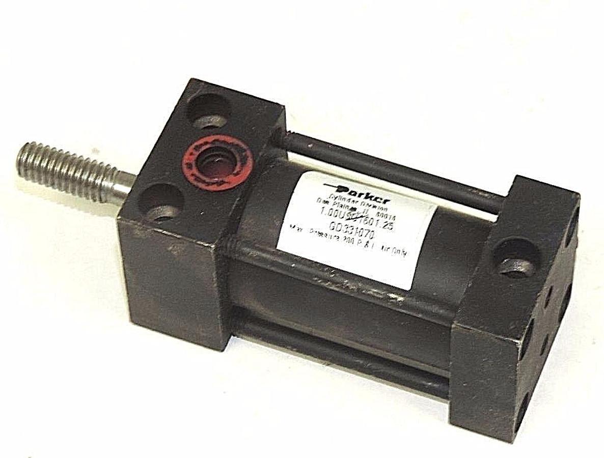 Used PARKER 1.00USU1601.25 PNEUMATIC CYLINDER GD331070, 200PSI