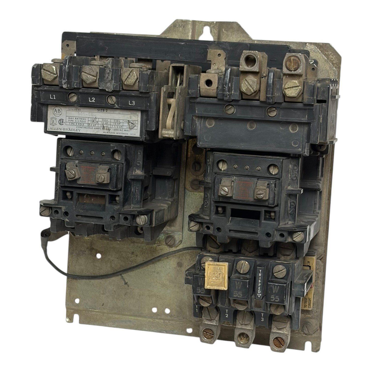 Used Allen-Bradley 505-C0D NEMA Size 2 Reversing Starter 45A 120V Coils