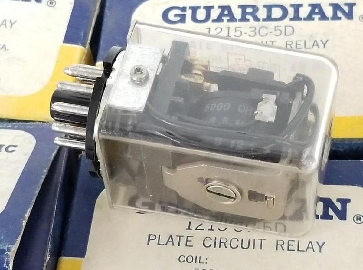 LOT OF 4 GUARDIAN ELECTRIC 1215-3C-5D PLATE CIRCUIT RELAY A410-359462-00