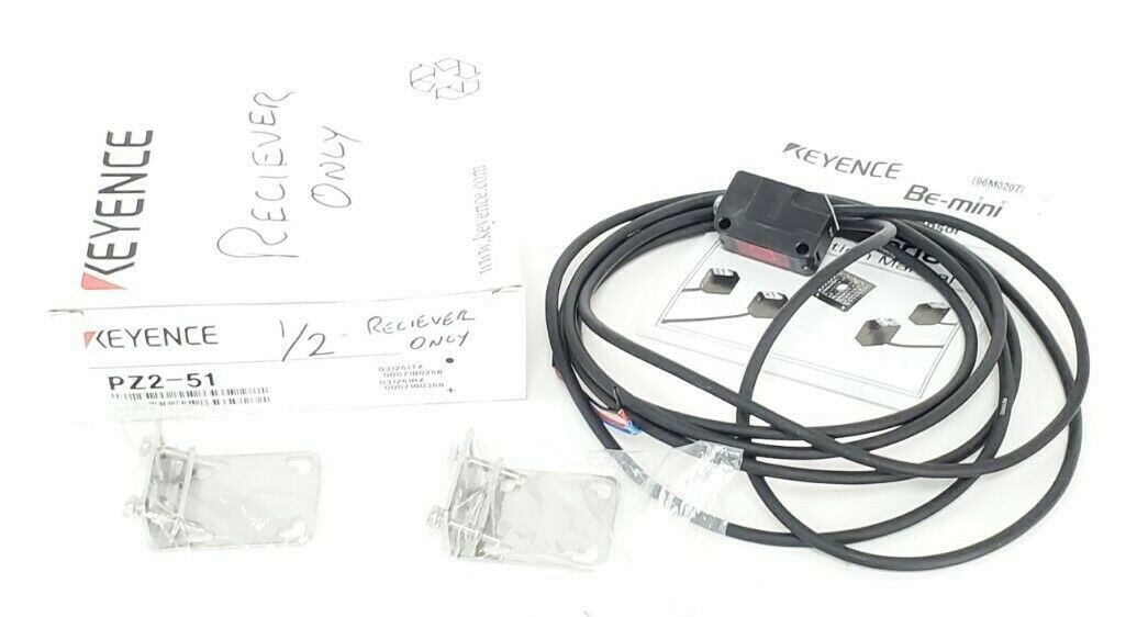 Used NIB KEYENCE PZ2-51 PHOTOELECTRIC SENSOR 7000MM RANGE PZ251, RECEIVER ONLY