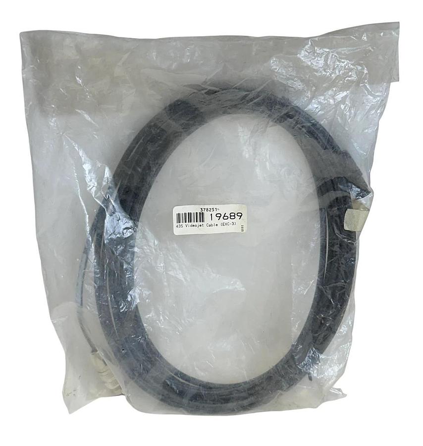 Used TRI-TRONICS VIDEOJET 378251 43S TO EXC-3 ADAPTER CABLE OEM Rev. B NSFS