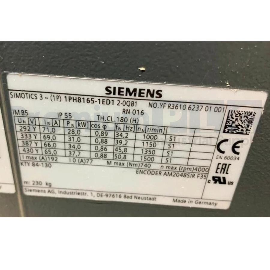 SIEMENS 1PH8165-1ED12-0QB1 | 1PH81651ED120QB1 SIMOTICS M Servo Motor 37.7kW NSNP