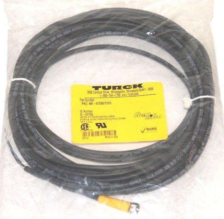 Used NEW TURCK PKG4M-9/S90/S101 PICOFAST MOLDED CORDSET U-43153
