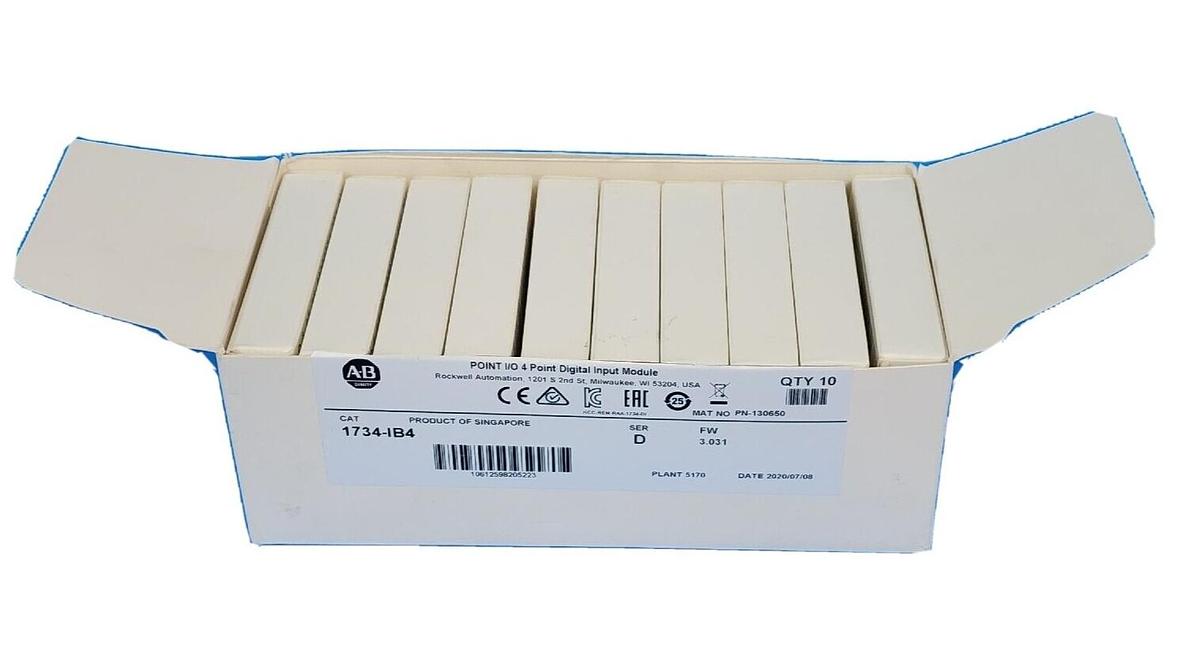 Used BOX OF 10 NEW ALLEN BRADLEY 1734-IB4 POINT I/O 4 POINT DIGITAL INPUT MODULES