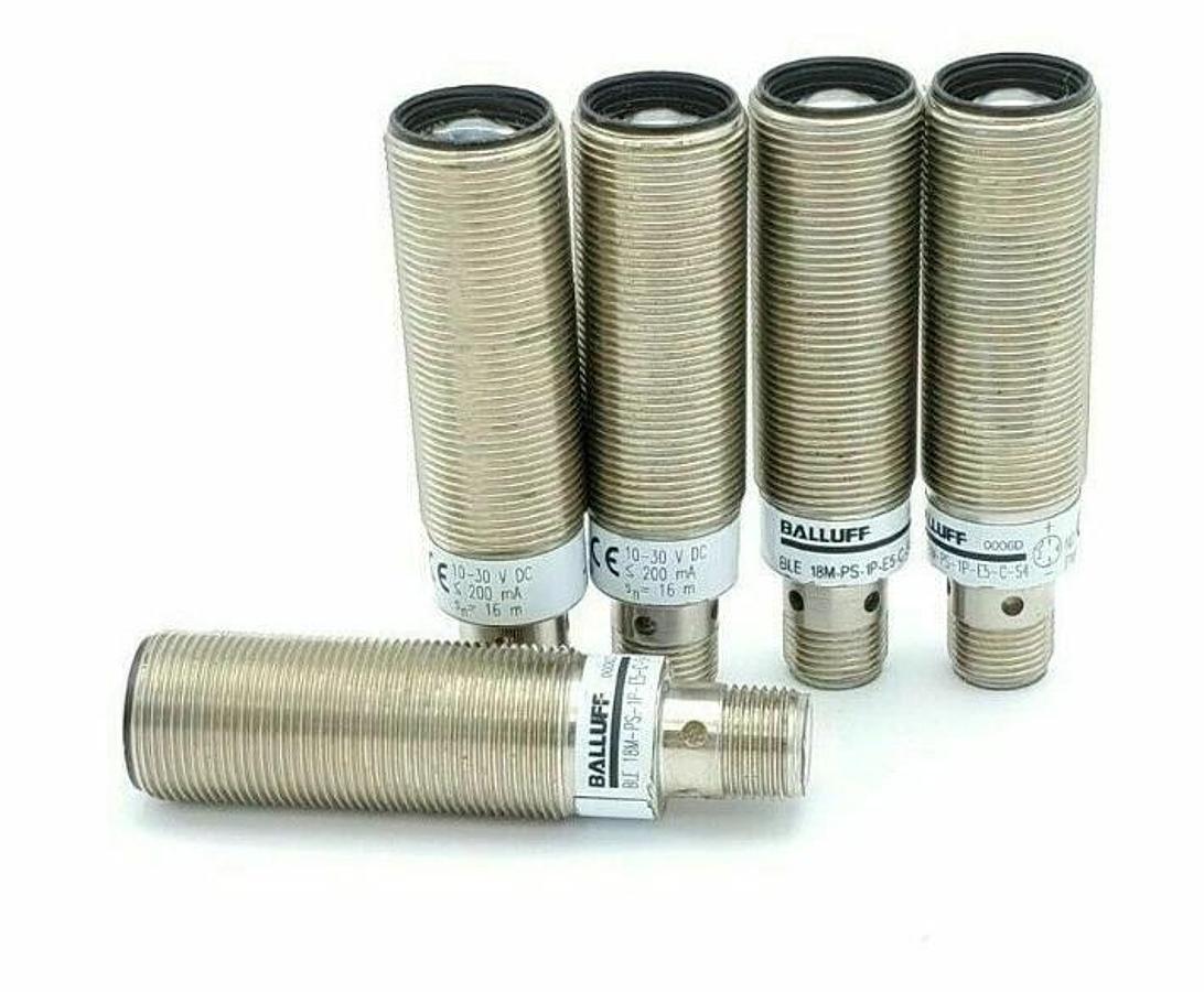 Used LOT OF 5 BALLUFF BLE-18M-PS-1P-E5-C-S4 RECEIVERS 551666, BLE18MPS1PE5CS4, 10-30